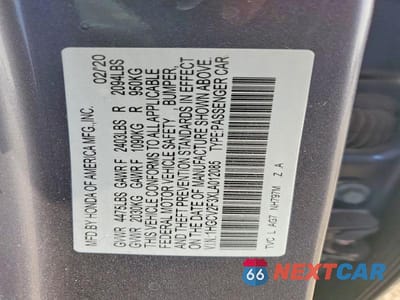 Zdjęcie 13 z 13 samochodu: 2020 HONDA ACCORD SPORT VIN:1HGCV2F3XLA012085 - miniatura
