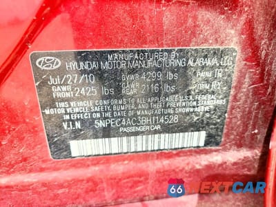 Zdjęcie 13 z 13 samochodu: 2011 HYUNDAI SONATA SE VIN:5NPEC4AC3BH114528 - miniatura