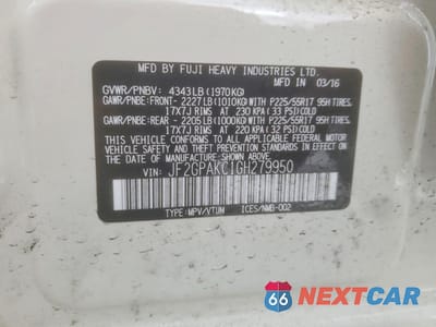 Zdjęcie 13 z 14 samochodu: 2016 SUBARU CROSSTREK LIMITED VIN:JF2GPAKC1GH279950 - miniatura