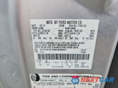 Zdjęcie 13 z 13 samochodu: 2011 FORD F150 SUPERCREW VIN:1FTFW1ET6BFB90601 - miniatura
