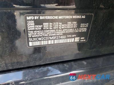 Zdjęcie 12 z 12 samochodu: 2021 BMW X7 XDRIVE40I VIN:5UXCW2C07M9F27460 - miniatura