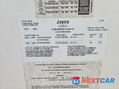 Zdjęcie 10 z 10 samochodu: 2019 JAYCO JAYCO VIN:1UJBJ0BS8K14A0319 - miniatura