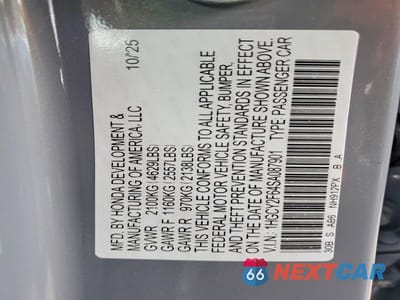 Zdjęcie 12 z 12 samochodu: 2025 HONDA ACCORD HYBRID EXL VIN:1HGCY2F64SA087901 - miniatura