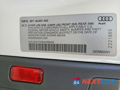 Zdjęcie 12 z 12 samochodu: 2021 AUDI A5 PREMIUM 45 VIN:WAUDACF53MA059429 - miniatura