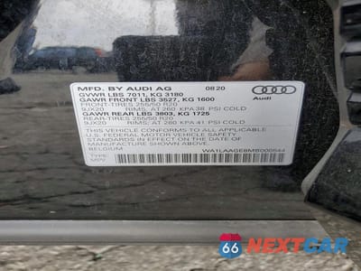 Zdjęcie 13 z 13 samochodu: 2021 AUDI E-TRON PREMIUM PLUS VIN:WA1LAAGE8MB000544 - miniatura