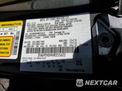 Zdjęcie 12 z 12 samochodu: 2017 FORD FUSION SE VIN:3FA6P0HD4HR255622 - miniatura