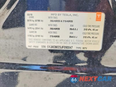 Zdjęcie 14 z 14 samochodu: 2018 TESLA MODEL X VIN:5YJXCBE23JF090047 - miniatura