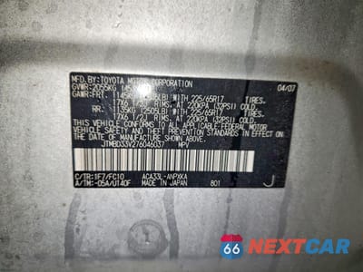 Zdjęcie 13 z 14 samochodu: 2007 TOYOTA RAV4 VIN:JTMBD33V276046037 - miniatura