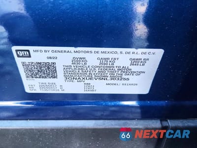 Zdjęcie 12 z 12 samochodu: 2022 CHEVROLET EQUINOX LT VIN:3GNAXUEV5NL303255 - miniatura