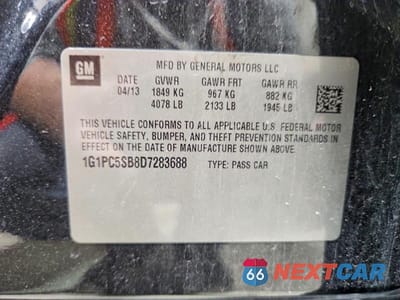 Zdjęcie 12 z 12 samochodu: 2013 CHEVROLET CRUZE LT VIN:1G1PC5SB8D7283688 - miniatura