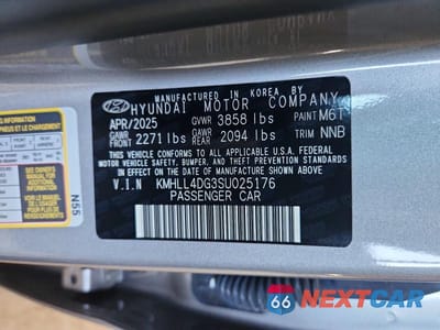 Zdjęcie 12 z 12 samochodu: 2025 HYUNDAI ELANTRA SE VIN:KMHLL4DG3SU025176 - miniatura