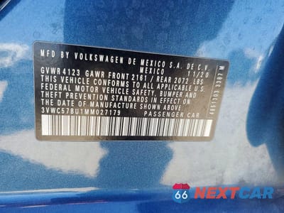 Zdjęcie 12 z 12 samochodu: 2021 VOLKSWAGEN JETTA S VIN:3VWC57BU1MM027179 - miniatura