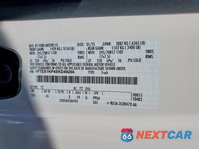 Zdjęcie 12 z 12 samochodu: 2025 FORD F150 VIN:1FTEX1KP4SKD49266 - miniatura