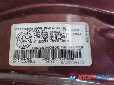 Zdjęcie 13 z 13 samochodu: 1998 TOYOTA SIENNA LE VIN:4T3ZF13C7WU006092 - miniatura