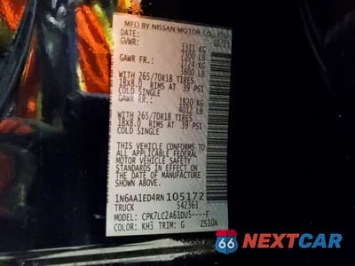 Zdjęcie 12 z 12 samochodu: 2024 NISSAN TITAN SV VIN:1N6AA1ED4RN105172 - miniatura