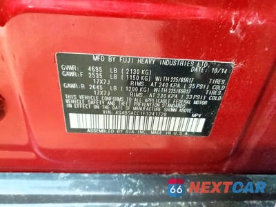 Zdjęcie 13 z 13 samochodu: 2015 SUBARU OUTBACK 2.5I PREMIUM VIN:4S4BSACC1F3241728 - miniatura