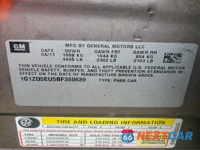 Zdjęcie 13 z 13 samochodu: 2011 CHEVROLET MALIBU 2LT VIN:1G1ZD5EU5BF350639 - miniatura