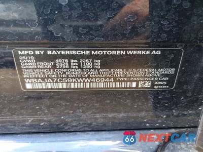 Zdjęcie 12 z 12 samochodu: 2019 BMW 530 XI VIN:WBAJA7C59KWW46944 - miniatura