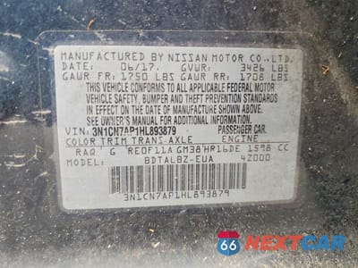 Zdjęcie 12 z 12 samochodu: 2017 NISSAN VERSA 1.6 SV VIN:3N1CN7AP1HL893879 - miniatura
