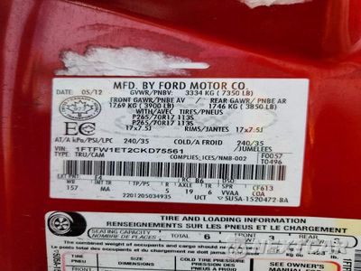 Zdjęcie 13 z 13 samochodu: 2012 FORD F150 SUPERCREW VIN:1FTFW1ET2CKD75561 - miniatura