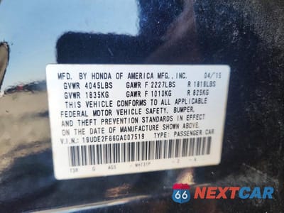 Zdjęcie 12 z 12 samochodu: 2016 ACURA ILX PREMIUM VIN:19UDE2F86GA007519 - miniatura
