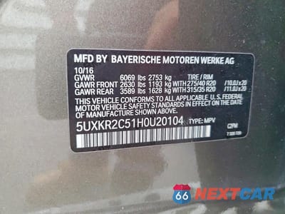 Zdjęcie 13 z 13 samochodu: 2017 BMW X5 SDRIVE35I VIN:5UXKR2C51H0U20104 - miniatura