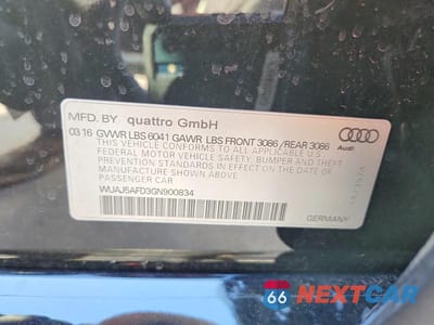 Zdjęcie 12 z 12 samochodu: 2016 AUDI S8 PLUS QUATTRO VIN:WUAJ5AFD3GN900834 - miniatura