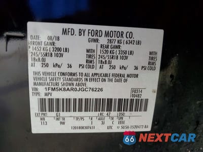 Zdjęcie 13 z 13 samochodu: 2018 FORD EXPLORER POLICE INTERCEPTOR VIN:1FM5K8AR0JGC76226 - miniatura