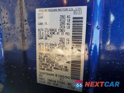 Zdjęcie 13 z 13 samochodu: 2023 NISSAN ROGUE SV VIN:5N1BT3BA4PC838690 - miniatura