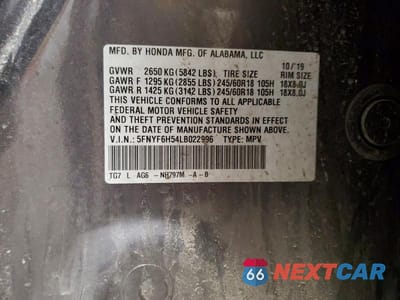 Zdjęcie 13 z 13 samochodu: 2020 HONDA PILOT EXL VIN:5FNYF6H54LB022996 - miniatura