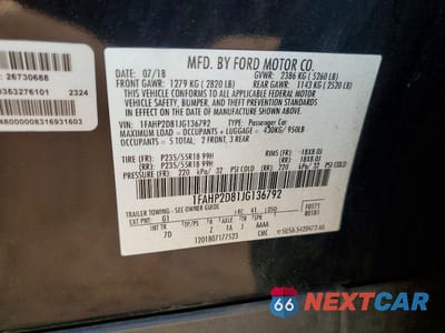 Zdjęcie 12 z 12 samochodu: 2018 FORD TAURUS SE VIN:1FAHP2D81JG136792 - miniatura