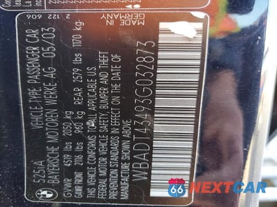 Zdjęcie 12 z 12 samochodu: 2003 BMW 525 I AUTOMATIC VIN:WBADT43493G032873 - miniatura