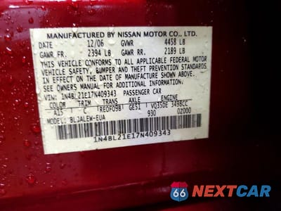 Zdjęcie 13 z 13 samochodu: 2007 NISSAN ALTIMA 3.5 SE VIN:1N4BL21E17N409343 - miniatura