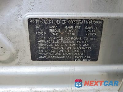 Zdjęcie 12 z 12 samochodu: 2010 SUZUKI SX4 VIN:JS2YB5A35A6301337 - miniatura