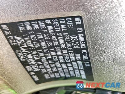 Zdjęcie 10 z 10 samochodu: 2024 KAWASAKI ZX636 K VIN:JKBZXJJ13RA007618 - miniatura