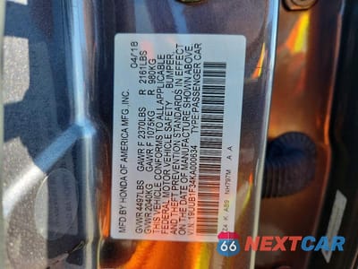 Zdjęcie 13 z 13 samochodu: 2019 ACURA TLX VIN:19UUB1F34KA000634 - miniatura