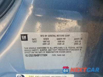 Zdjęcie 12 z 12 samochodu: 2008 CHEVROLET MALIBU LS VIN:1G1ZG57B48F177904 - miniatura