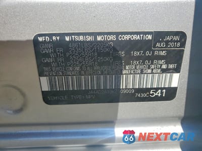 Zdjęcie 12 z 12 samochodu: 2019 MITSUBISHI OUTLANDER ES VIN:JA4AD2A39KZ009009 - miniatura