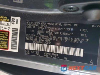 Zdjęcie 13 z 13 samochodu: 2025 TOYOTA SIENNA LE 8-PASSENGER VIN:5TDKRKEC6SS254373 - miniatura