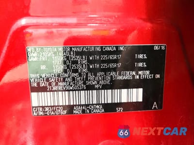 Zdjęcie 14 z 14 samochodu: 2016 TOYOTA RAV4 XLE VIN:2T3RFREV9GW505376 - miniatura