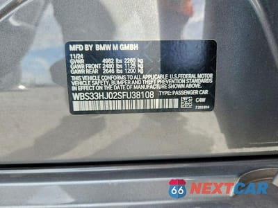 Zdjęcie 12 z 12 samochodu: 2025 BMW M3 COMPETITION VIN:WBS33HJ02SFU38108 - miniatura
