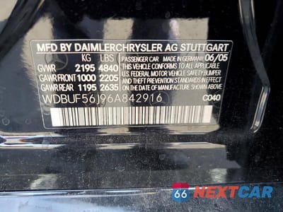 Zdjęcie 12 z 12 samochodu: 2006 MERCEDES-BENZ E 350 VIN:WDBUF56J96A842916 - miniatura