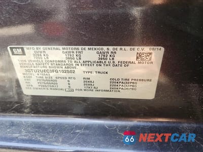 Zdjęcie 13 z 13 samochodu: 2015 GMC SIERRA K1500 SLE VIN:3GTU2UEC3FG102502 - miniatura