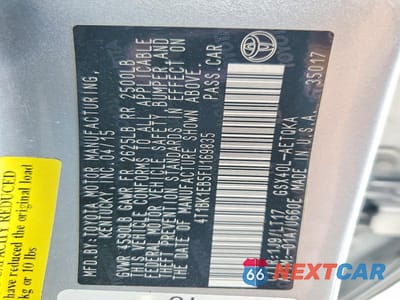 Zdjęcie 12 z 12 samochodu: 2015 TOYOTA AVALON XLE TOURING VIN:4T1BK1EB5FU169835 - miniatura
