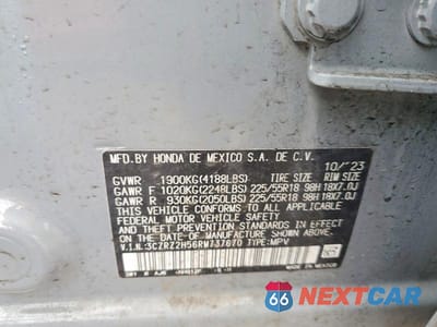 Zdjęcie 13 z 13 samochodu: 2024 HONDA HR-V SPORT VIN:3CZRZ2H56RM737670 - miniatura