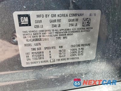 Zdjęcie 13 z 13 samochodu: 2016 BUICK ENCORE VIN:KL4CJASB8GB731072 - miniatura