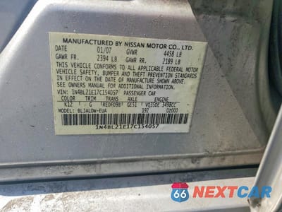 Zdjęcie 13 z 13 samochodu: 2007 NISSAN ALTIMA 3.5 SE VIN:1N4BL21E17C154057 - miniatura