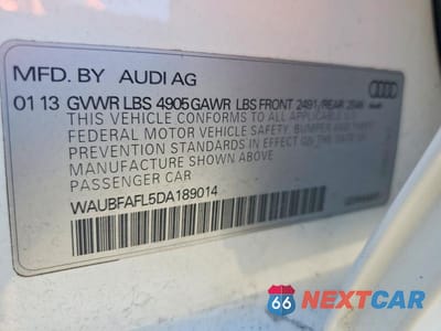 Zdjęcie 13 z 13 samochodu: 2013 AUDI A4 PREMIUM VIN:WAUBFAFL5DA189014 - miniatura