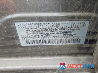 Zdjęcie 13 z 13 samochodu: 2019 NISSAN SENTRA SV VIN:3N1AB7AP2KY392901 - miniatura