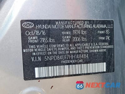Zdjęcie 12 z 12 samochodu: 2017 HYUNDAI ELANTRA SE VIN:5NPD84LF7HH148484 - miniatura